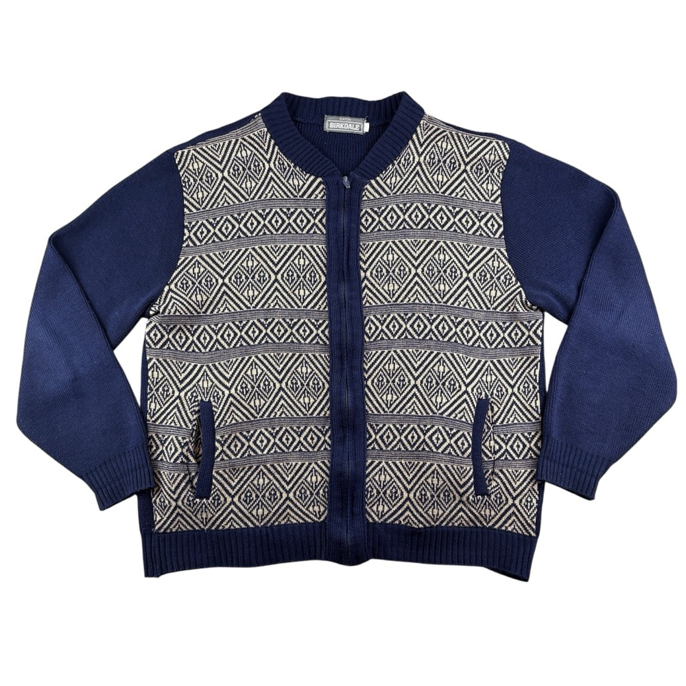 Vintage Eaton Birkdale Cardigan Navy Knit Size Large